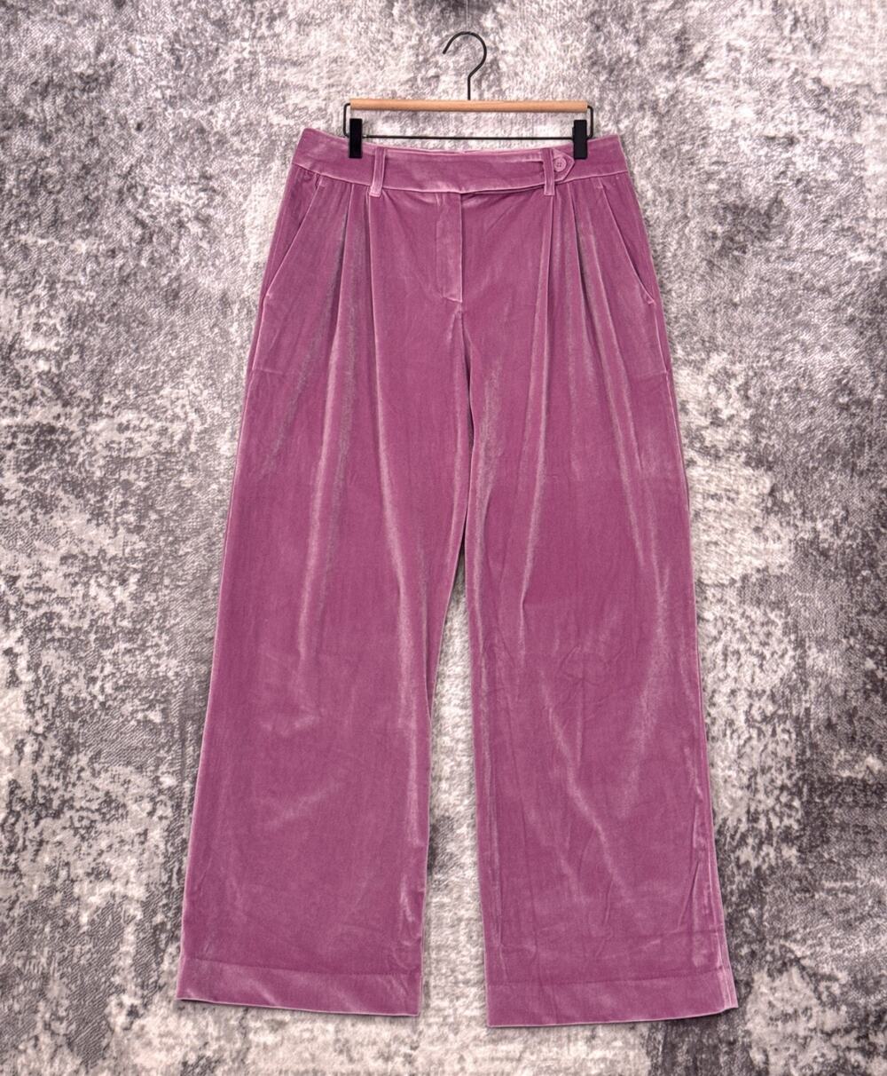 Wildfang The Empower Wide Leg Trouser Pants 12 Womens Pink Velvet